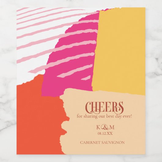 Kleurblok Weddenschappen Zomer ID740 Wijn Etiket (Enkel label)