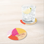 Kleurblok Weddenzomer ID740 Ronde Kartonnen Onderzetter (Insitu)