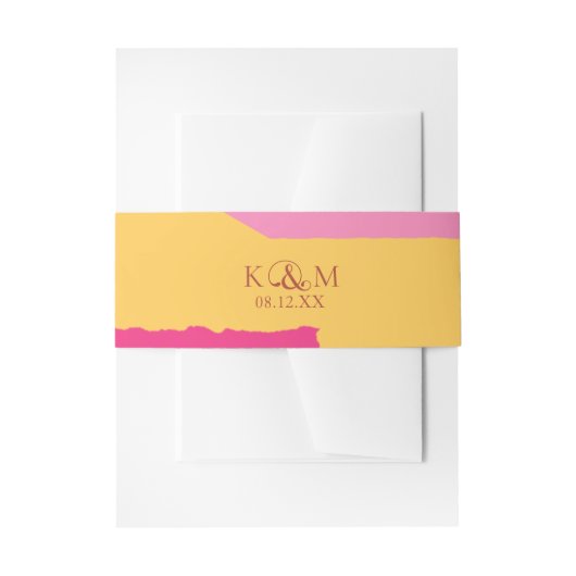 Kleurblok Weddenzomer ID740 Uitnodigingen Wikkel (Voorkant Voorbeeld)