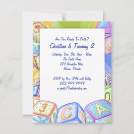 Kleurblokken 4,25 x 5,5-inch uitnodiging