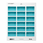 Kleurblokken Adresetiketten (turkoois) Etiket (Full Sheet)