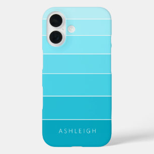 Kleurblokken Blauwe monochromatische naam iPhone 16 Hoesje