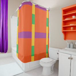 Kleurblokken Douchegordijn