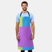 Kleurblokken groen Paarse blauw Schort (Gedragen)