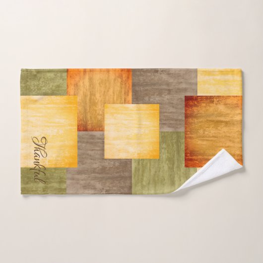 Kleurblokken herfst bad handdoek (Handdoek)