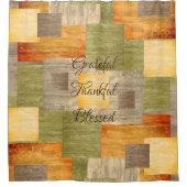 Kleurblokken herfst douchegordijn (Voorkant)