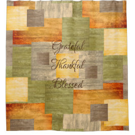 Kleurblokken herfst douchegordijn