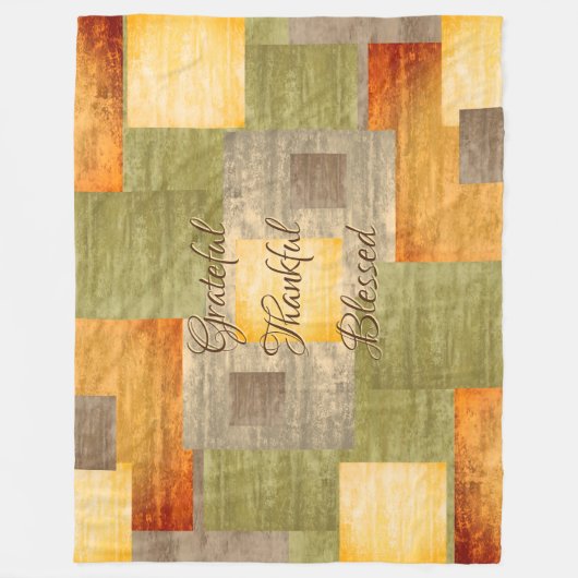 Kleurblokken herfst fleece deken (Voorkant)