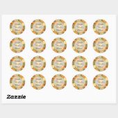 Kleurblokken herfst ronde sticker (Vel)
