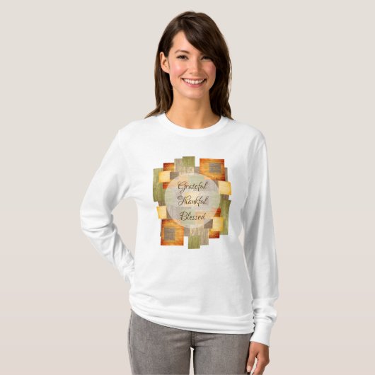 Kleurblokken herfst t-shirt (Voorkant volledig)