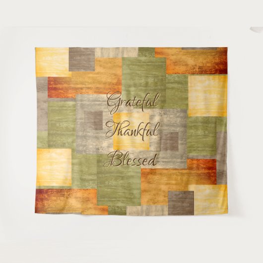 Kleurblokken herfst wandkleed (Voorkant (horizontaal))