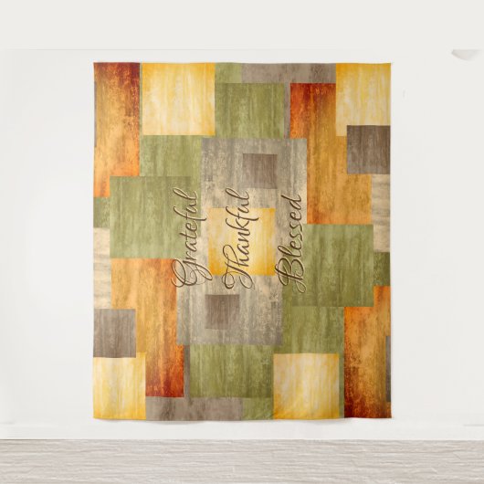 Kleurblokken herfst wandkleed (Voorkant)