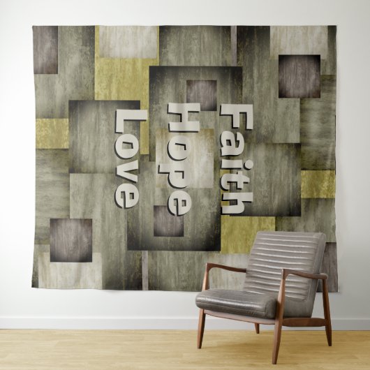 Kleurblokken herfst wandkleed (In Situ (horizontaal))