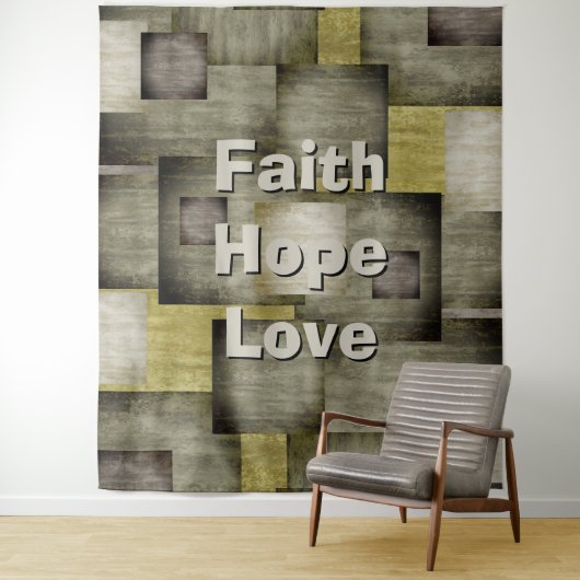 Kleurblokken herfst wandkleed (In situ)