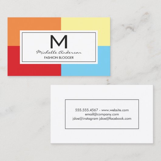 Kleurblokken Visitekaartje (Voorkant / Achterkant)