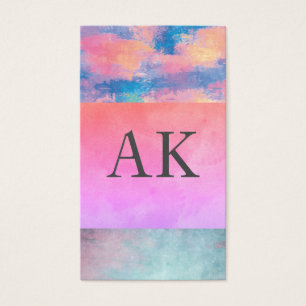 Kleurblokken waterverf visitekaartje