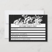 Kleurblokkerende Mod Polka Dots RSVP Wedding Kaart (Voorkant)