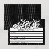 Kleurblokkerende Mod Polka Dots RSVP Wedding Kaart (Voorkant / Achterkant)