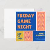 Kleurblokkering game nachtelijke uitnodiging (Voorkant / Achterkant)