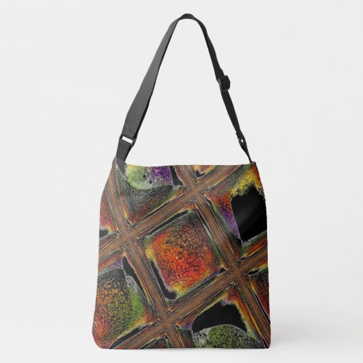 "Kleurblokkering" Grote Canvas tas met dwarsdoorsn (Achterkant)