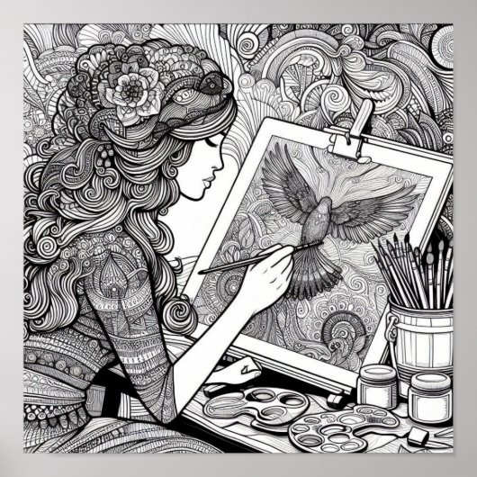 Kleurboek Cadeaus - Kleurder Kunstenaar Schilder Poster (Voorkant)