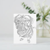 Kleurboek Dog, kleurbare tekening Briefkaart (Staand voorkant)