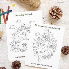 Kleurboek Fairy Eerste Verjaardag Kind Activiteit