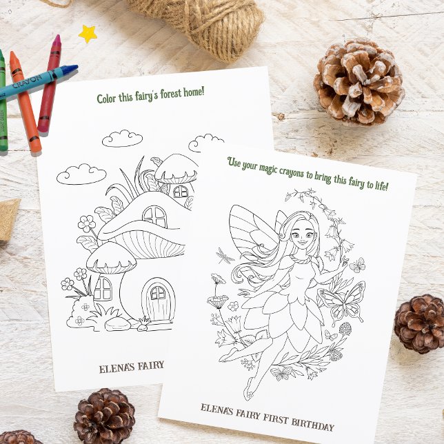 Kleurboek Fairy Eerste Verjaardag Kind Activiteit (Fairy First - coloring page)