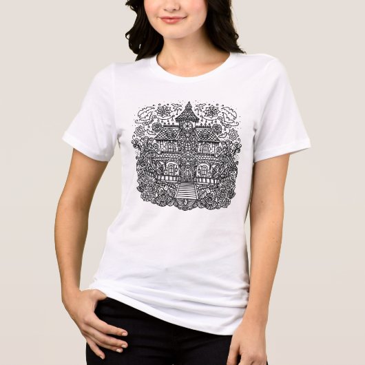 Kleurboek Geheime Huis Mandala Tri-Blend Shirt (Voorkant)