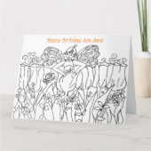 Kleurboek Happy Birthday Kaart Custom Name (Voorkant)