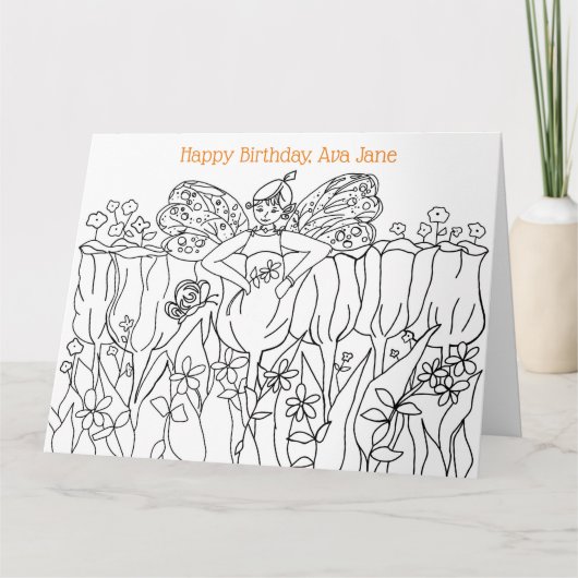 Kleurboek Happy Birthday Kaart Custom Name (Voorkant)