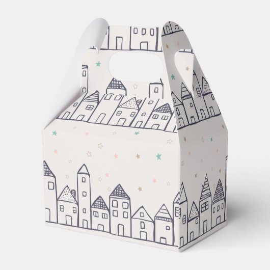 Kleurboek kerstdorp in de sneeuw bedankdoosjes (Achterkant)