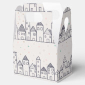 Kleurboek kerstdorp in de sneeuw bedankdoosjes (Geopend)