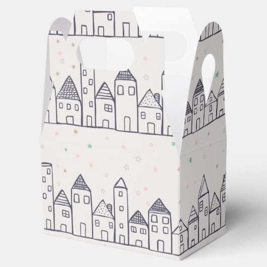 Kleurboek kerstdorp in de sneeuw bedankdoosjes (Geopend)