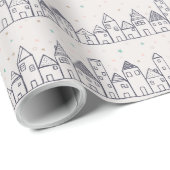 Kleurboek kerstdorp in de sneeuw cadeaupapier (Rol Hoek)