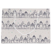 Kleurboek kerstdorp in de sneeuw groot cadeauzakje (Voorkant)