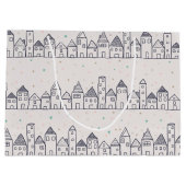 Kleurboek kerstdorp in de sneeuw groot cadeauzakje (Achterkant)