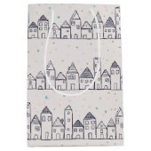 Kleurboek kerstdorp in de sneeuw medium cadeauzakje (Voorkant)