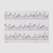 Kleurboek kerstdorp in de sneeuw tissuepapier (Voorkant)