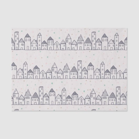 Kleurboek kerstdorp in de sneeuw tissuepapier (Voorkant)