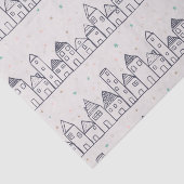 Kleurboek kerstdorp in de sneeuw tissuepapier (Detail)