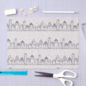 Kleurboek kerstdorp in de sneeuw tissuepapier (Craft)