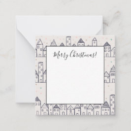 Kleurboek Kerstmis Dorp in de Sneeuw Notitiekaartje