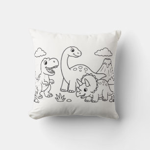 Kleurboek Kussen Dinosaur Kinderkamer Decoratie