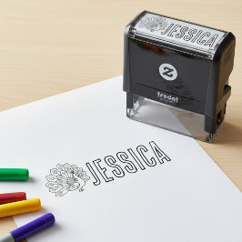 Kleurboek Pauw en naamstempel Zelfinktende Stempel