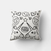 Kleurboek Unicorn Emoji Pillow Kussen (Achterkant)