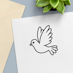Kleurboek Vliegende Tekentrickduif Vogel Zelfinktende Stempel