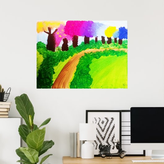 Kleurbomen van snoep - Poster van waarde (Thuiskantoor)