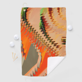 Kleurbreuk met zigzag- of golfeffect golfhanddoek