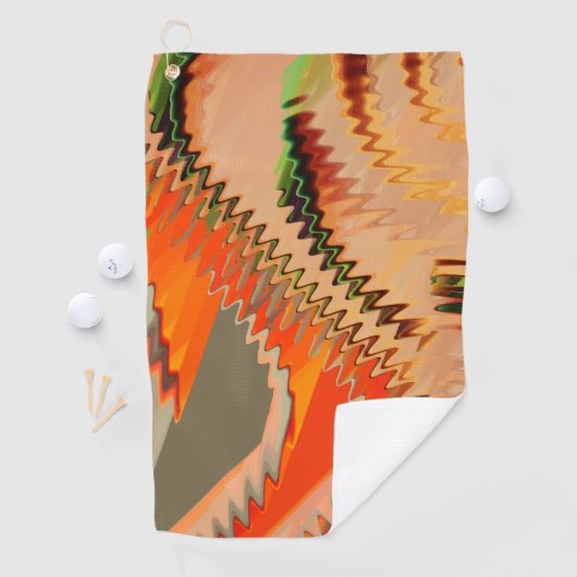 Kleurbreuk met zigzag- of golfeffect golfhanddoek (Insitu)